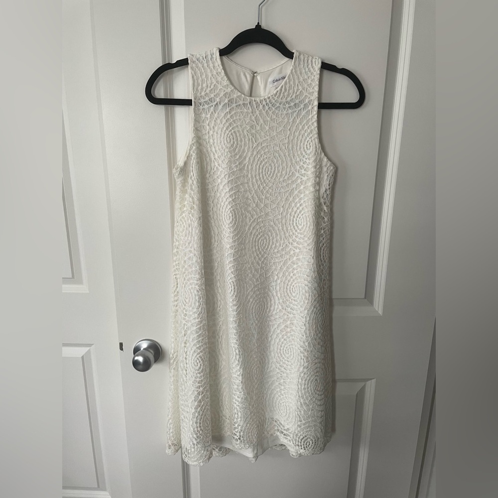 Calvin Klein Ivory Lace overlay dress